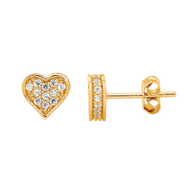 Ellani sterling silver love heart earrings/E419G