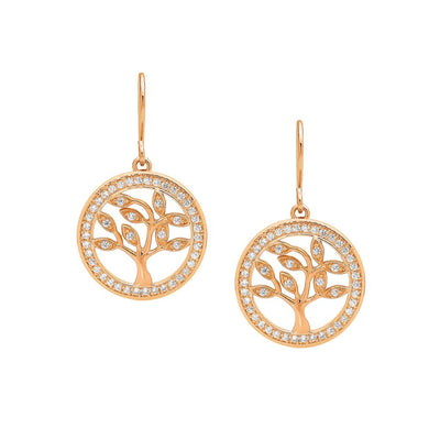 Ellani sterling silver rose gold plated earrings/E457R