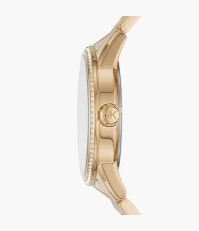 Michael Kors Ritz Three-Hand Gold-Tone Stainless Steel Watch