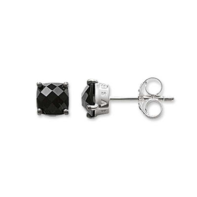 TH1629BCZ/ Thomas Sabo Square Black Faceted CZ Stud Earrings