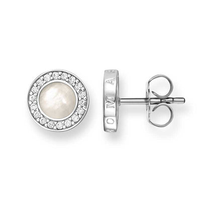 TH1861/ Thomas Sabo Mother Of Pearl White CZ Stud Earrings