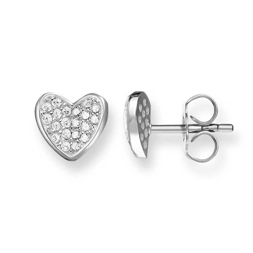 TH1863CZ/ Thomas Sabo Heart Pave CZ Stud Earrings Verve Jewellers