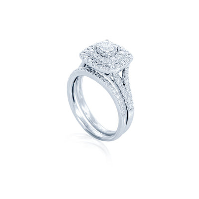 Verve 14k diamond engagement ring with wedding band