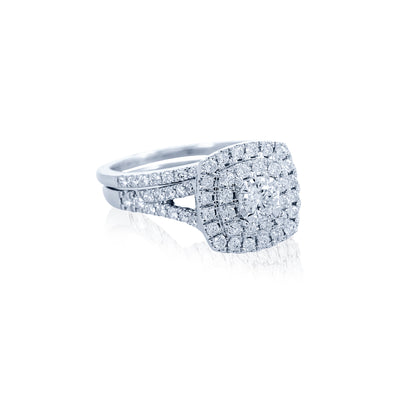 Verve 14k diamond engagement ring with wedding band