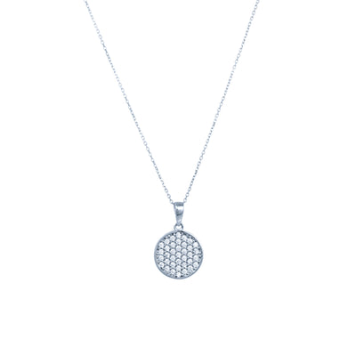 Verve circle pendant necklace with cubic zirconium