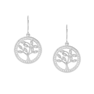 Ellani sterling silver tree of life earrings/E457S