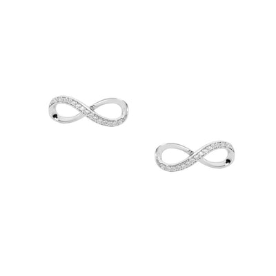 Ellani sterling silver infinity stud earrings/E380